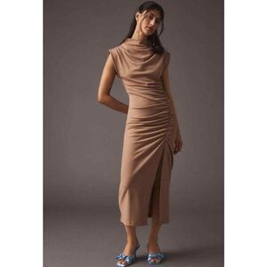Anthropologie Tan Sleeveless Dress Sz Xs